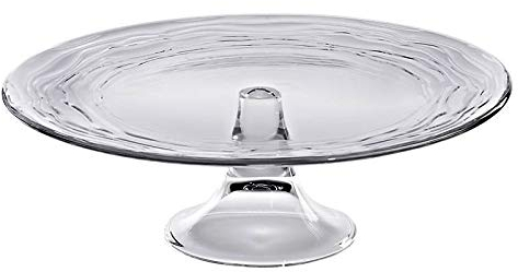 CRISTALICA Tortenplatte Kuchentablett mit Fuß Servierteller Klara Oasi 33cm klar Glas