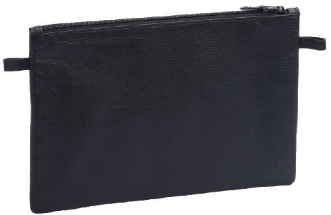 Banktasche BASIC in Echt-Leder, schwarz, 27x17x0,5cm