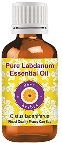 Olio essenziale di Labdano puro di Deve Herbes (Cistus ladaniferus) distillato a vapore di grado terapeutico naturale al 100% 50ml (1.69 oz)