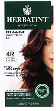 Herbatint Permanent Herbal Hair Color Gel, 4R Copper Chestnut, 4.56 Ounce