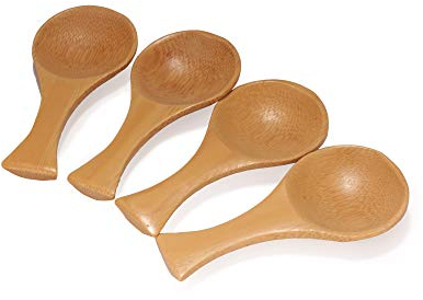 BambooMN - 3.5 Small Solid Bamboo Round Scoop, 10pcs