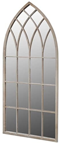 vidaXL Gothic Arch Garden Mirror for Indoor and Outdoor Use - Vintage design with Rust Effect - 50x115 cm - Antique White