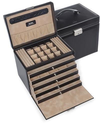 Schmuckkasten Nina new classic/schwarz (Leder)