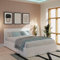 GFW Leather Classic Upholstered Ottoman Storage Bed With Gas Side Lift & Under Bed Storage, Double, White