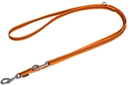 Mystique® Gummierte Umhängeleine Leine 20mm Standard Karabiner neon orange 2m