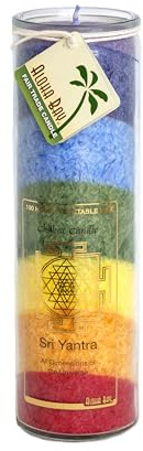Aloha Bay Unscented Chakra Jar Rainbow Sri Yantra Candle (826792)