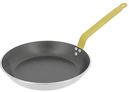 Choc Non Stick Aluminium Round Frying Pan with Yellow Handle Size: 3cm H x 20cm W