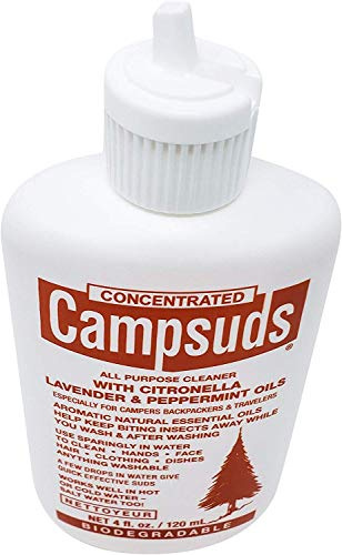 Sierra Dawn Campsuds Biodegradable Camping Soap with Insect Deterrent Citronella, Lavender, Peppermint Essential Oils, 4 Ounce