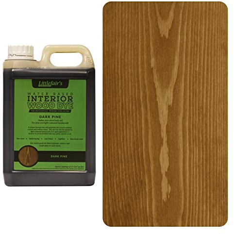 Littlefair's Wood Stain Water-Based - (Dark Pine) – Non-Toxic, Eco-Friendly & Quick Drying - Easy-to-Apply, Concentrated Formula for All Wood Types – 2.5 LTR