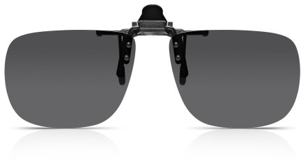 Read Optics Clip-On Sonnenbrille: Herren/Damen Flip-Up polarisierte Sonnen-Gläser für Brillen. Aufsatz für verschiedenste Brillen. 100% Schutz, graue getönte UV-400 Gläser aus bruchfestem Polykarbonat