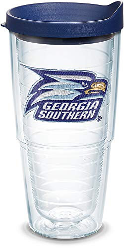 Tervis 1079329 GA Southern University Emblem Individual Tumbler with Navy lid, 24 oz, Clear
