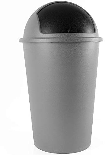 Deuba® 50L Kitchen Bin with Sliding Lid | 68 x 40cm | Silver | Compatible with Standard Bin Bags | Ideal for Home and Kitchen, Office, Bathroom, Food Waste Bags and Dog Poo Bags