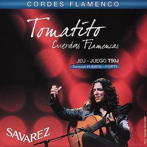 Savarez Cuerdas para Guitarra Clásica Flamenco juego T50J Tensión alta, azul