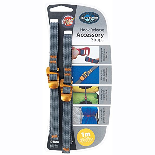 Sea to Summit Tie Down Straps With Hook Release 10mm, grey, 1m