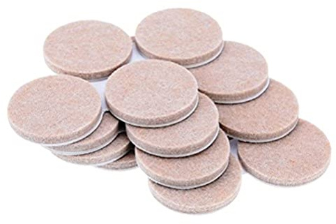 Merriway® BH00051 (24 Pcs) Self Adhesive Heavy Duty Round Felt Pad, Beige 25 mm (1 inch) x 4 mm Thick - Pack of 24 Pieces