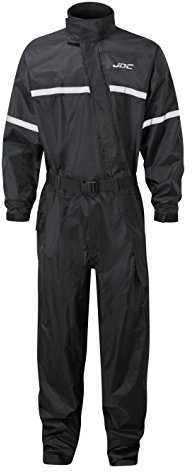 JDC Motorrad Kombi - Regenkombi - 1-Stück - Wasserdichter Regenschutz - SHIELD - Schwarz - S - Länge Medium