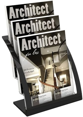 Deflecto Magazine Size Contemporary Literature Holder - Black