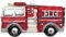 Krebs Glas Lauscha - Weihnachtsdekoration/Christbaumschmuck aus Glas - Weihnachtsbaumanhänger - Motiv: Feuerwehrauto - Größe: ca. 13 cm