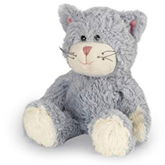 Warmies Peluche Chat Bleu Sac de Blé Micro-ondable, Parfumé et Poudré à la Lavande Française, Sac de Blé Chauffant ou Rafraîchissant pour la Relaxation et le Soulagement Chaleureux