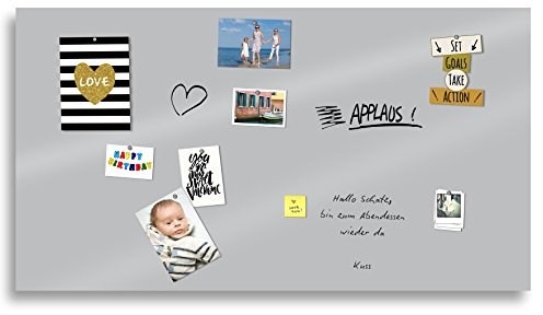 Markerboard/Magnettafel/Whiteboard aus Acrylglas in verschiedenen Farben | inkl. Boardmarker und 10 Supermagneten, Größe:200x120 cm, Farbe:Hellgrau