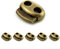 Ganzoo Set edle Metall - Kordel-Stopper/Kordel-Klemme (Doppellochung) für Seile, Jacken UVM. Aus Metall, Marke (5er Set, Bronze)