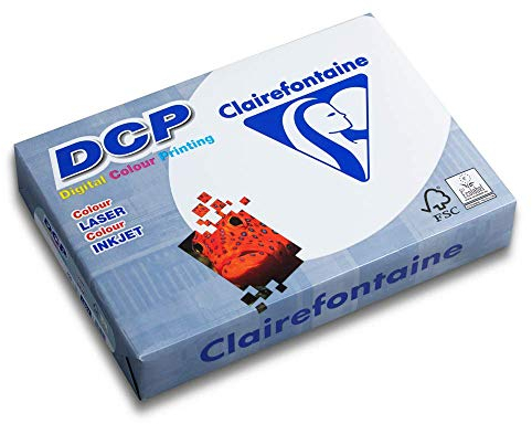 Clairefontaine 1842C - Karton mit 4 Ries Druckerpapier / Kopierpapier DCP, extraweiß, DIN A4, 160g, 250 Blatt x 4, Weiß, 1 Karton