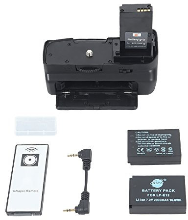 DSTE 100D Battery Grip for Canon EOS 100D Digital SLR Camera + Remote + 2pcs LP-E12 Rechargeable Li-ion Battery