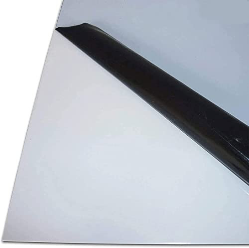 B & T Tôle d'aluminium laminée Plaque Alu Blanc laqué 1,5 mm d'épaisseur Transport Blanc RAL 9016 unilatéralement avec film de protection d'écran en Découpe