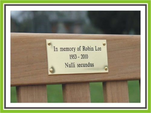 4 x 2 Curved Sides solid brass engraved nameplate. Personalised engraved memorial plaque