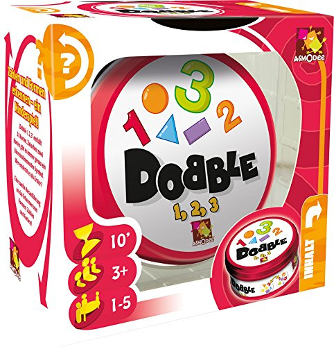 Asmodee 2964 Dobble 1, 2, 3, Familienspiel, Reaktionsspiel, Deutsch