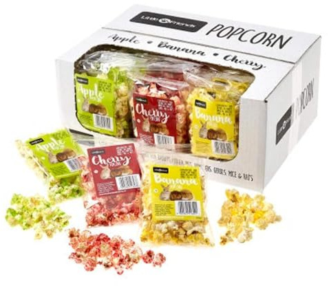 Little Friends Banana/Cherry/Apple Assorted Animal Popcorn, Small, Pack of 24