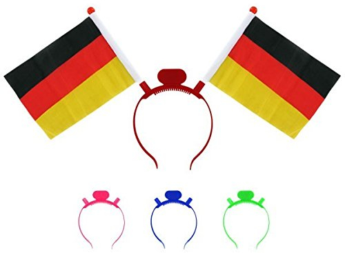 Alsino Deutschland Fanartikel Fan-Artikel Fußball WM WM Hut Brille Perücke Fahne, Modell wählen:Blink Haarreifen m. Fahnen