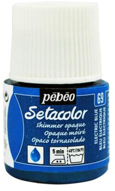 Pébéo - Setacolor 45 ml Fabric Paint - 57 Colours Available Bleu Electrique chatoyant