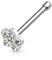 Paula & Fritz® Nasenpiercing-s Stecker Piercing-s Nase Silber Nasen-Ring Nostril Spirale Nasenflügel Schmuck Chirurgenstahl Kristall Klar 0,8-mm 6-mm
