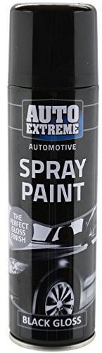 All Purpose Automotive Spray Paint 250ml Can Black Gloss Finish Aerosol Metal Interior Exterior Fast Dry Excellent Coverage Adhesion - Single