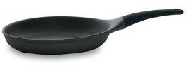 Alessi SG110/28 B Mami Padella a Manico Lungo in Alluminio Pressofuso con Rivestimento Antiaderente, Nero, 28 cm