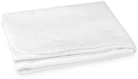 Julius Zöllner Schmusedecke-Baumwolldecke Jacquard | Gr. 75x100 cm | Made in Germany | 100% Baumwolle | OEKO-TEX® STANDARD 100 | uni Weiß