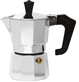 BUTLERS Esperto Espressokocher 8,6x15,4x17 in Silber - Italienische Espressomaschine als Kaffeebereiter f?r 3 Tassen