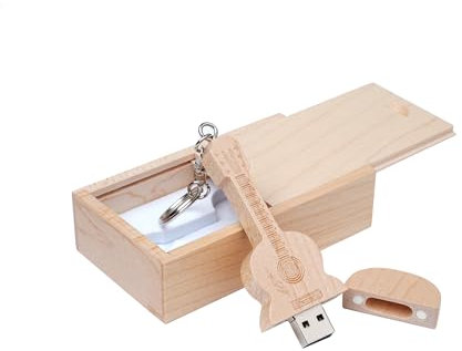 Clé USB en forme de guitare en bois d'érable 2.0/4GB Bois d'érable