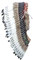 KARMABCN Native American Inspired Medium Feather Headdress (36 inch Long)/war Bonnet