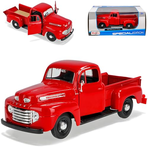 Maisto Ford F1 F-1 1948 F100 Pick-up Rot Usa 1/24 Modellauto Modell Auto