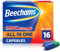 Beechams All In One Cough Medicine for Adults with Paracetamol, Max Strength for Sore Throat and Headache relief Capsules, 16 Count