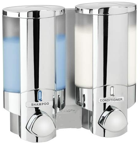 Seifenspender - Hygienespender Aviva II Chrom mit 2 Kammern Wandmontage abschließbar