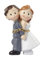 Brautpaar in Kette Hochzeit Tortendeko Tischdeko