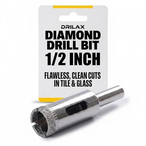 Drilax Diamond Drill Bit 12 mm Ceramic Porcelain Tile Glass Bottle Granite Hole Saw 1.2 cm
