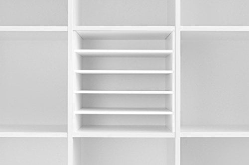 Postfach Regaleinsatz für Kallax Expedit Regal Einsatz Papierfach Papierregal Postfach Scrapbooking Papier Fach Aufbewahrung Dokumentenablage Fachteiler für 5 Einzelfächer 33,5 x 33,5 x 38 cm Weiß