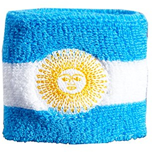 Flaggenfritze Schweißband Motiv Fahne/Flagge Argentinien mit Sonne + gratis Aufkleber