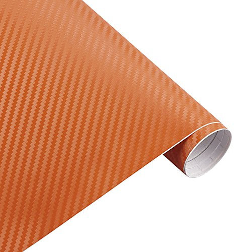 Könighaus (5,61€/m2 Orange 3D Carbon Autofolie 400 x 152 cm blasenfrei mit Anleitung