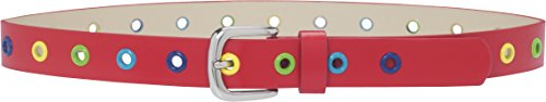 Playshoes Unisex Pu Gürtel mit Bunten Nieten, rot, 70cm