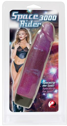 You2Toys Vibrator Space Rider 3000 - erotischer Natur-Vibrator für Frauen und Männer, leicht einführbar, gleitfreudig, mit Glitzer-Partikeln, lila